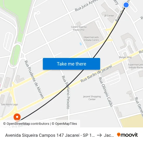 Avenida Siqueira Campos 147 Jacareí - SP 12308-190 Brasil to Jacareí map