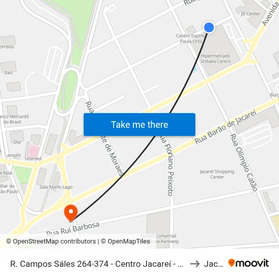 R. Campos Sáles 264-374 - Centro Jacareí - SP 12308-040 Brasil to Jacareí map