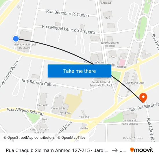 Rua Chaquib Sleimam Ahmed 127-215 - Jardim Pereira Do Amparo Jacareí - SP 12327-700 Brasil to Jacareí map
