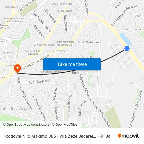 Rodovia Nilo Máximo 385 - Vila Zeze Jacareí - SP 12310-660 Brasil to Jacareí map