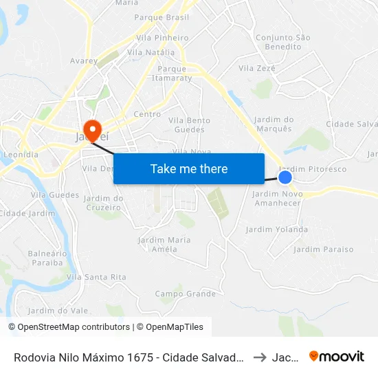 Rodovia Nilo Máximo 1675 - Cidade Salvador SP Brasil to Jacareí map