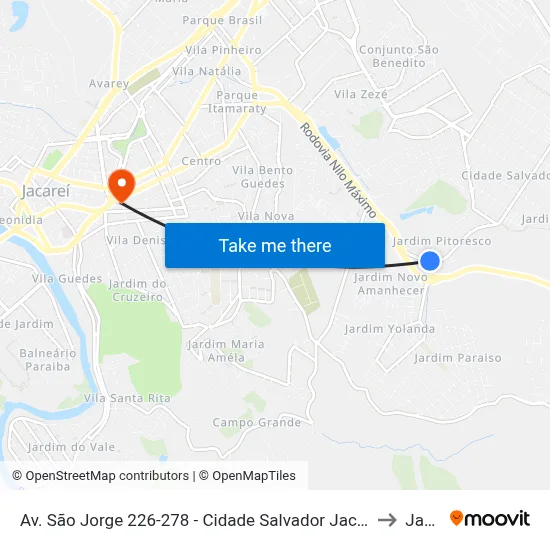 Av. São Jorge 226-278 - Cidade Salvador Jacareí - SP 12312-130 Brasil to Jacareí map