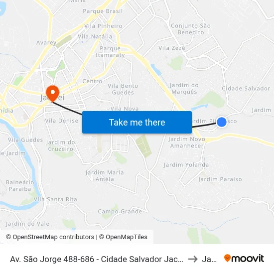 Av. São Jorge 488-686 - Cidade Salvador Jacareí - SP 12312-130 Brasil to Jacareí map