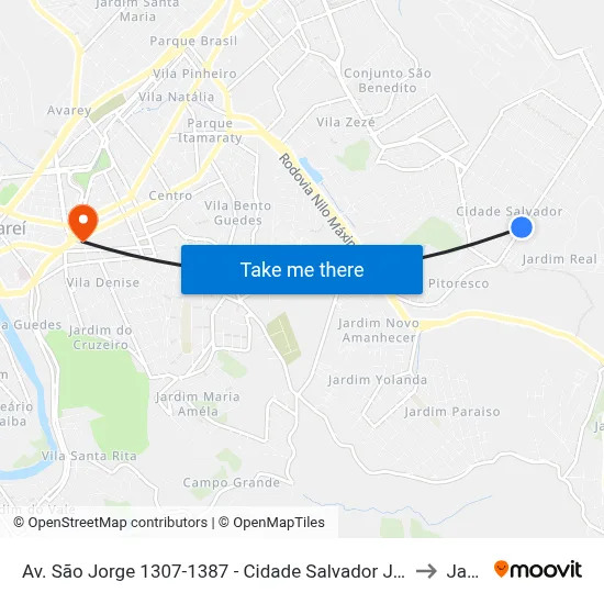 Av. São Jorge 1307-1387 - Cidade Salvador Jacareí - SP 12312-130 Brasil to Jacareí map