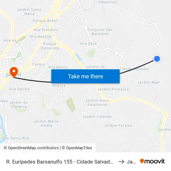 R. Eurípedes Barsanulfo 155 - Cidade Salvador Jacareí - SP 12312-370 Brasil to Jacareí map