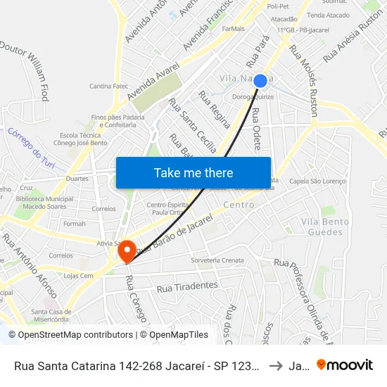 Rua Santa Catarina 142-268 Jacareí - SP 12307-130 República Federativa Do Brasil to Jacareí map