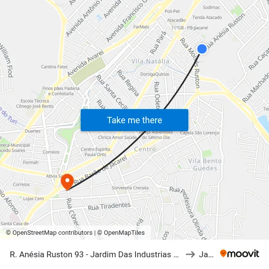 R. Anésia Ruston 93 - Jardim Das Industrias Jacareí - SP 12306-010 Brasil to Jacareí map