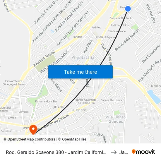 Rod. Geraldo Scavone 380 - Jardim California Jacareí - SP 12305-490 Brasil to Jacareí map