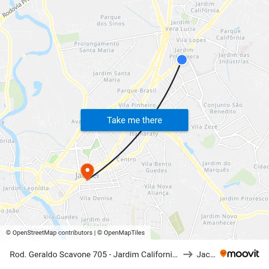 Rod. Geraldo Scavone 705 - Jardim California Jacareí - SP Brasil to Jacareí map