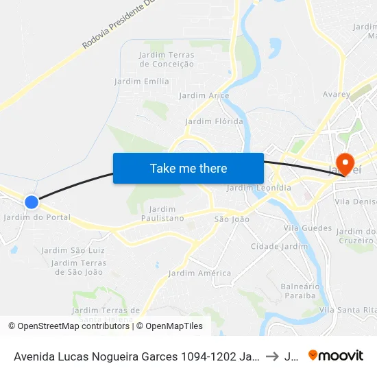 Avenida Lucas Nogueira Garces 1094-1202 Jacareí - SP 12324-000 República Federativa Do Brasil to Jacareí map