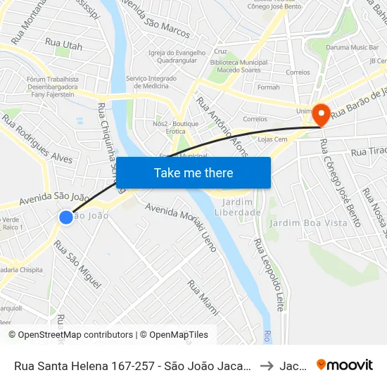 Rua Santa Helena 167-257 - São João Jacareí - SP Brasil to Jacareí map
