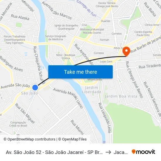 Av. São João 52 - São João Jacareí - SP Brasil to Jacareí map