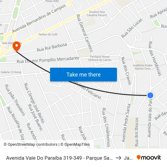 Avenida Vale Do Paraíba 319-349 - Parque Santo Antonio Jacareí - SP Brasil to Jacareí map