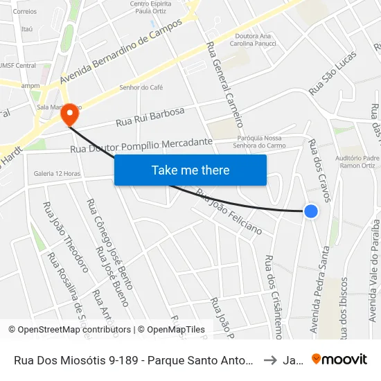 Rua Dos Miosótis 9-189 - Parque Santo Antonio Jacareí - SP 12309-350 Brasil to Jacareí map