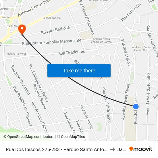 Rua Dos Ibiscos 275-283 - Parque Santo Antonio Jacareí - SP 12309-410 Brasil to Jacareí map