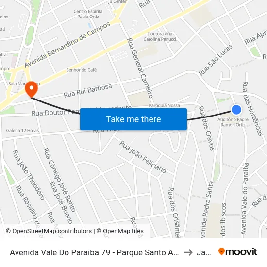 Avenida Vale Do Paraíba 79 - Parque Santo Antonio Jacareí - SP Brasil to Jacareí map