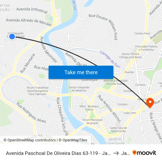 Avenida Paschoal De Oliveira Dias 63-119 - Jardim Emília Jacareí - SP 12321-250 Brasil to Jacareí map
