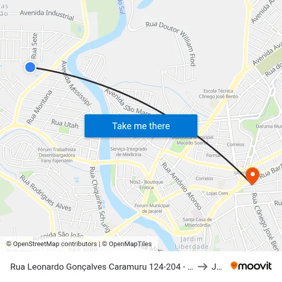 Rua Leonardo Gonçalves Caramuru 124-204 - Jardim Emília Jacareí - SP 12321-490 Brasil to Jacareí map