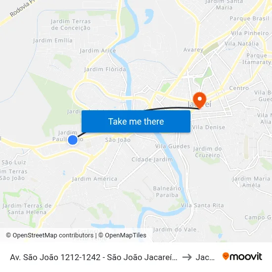 Av. São João 1212-1242 - São João Jacareí - SP Brasil to Jacareí map