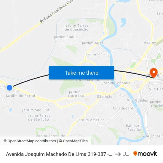 Avenida Joaquim Machado De Lima 319-387 - Jardim Nova Esperança Jacareí - SP 12324-325 Brasil to Jacareí map