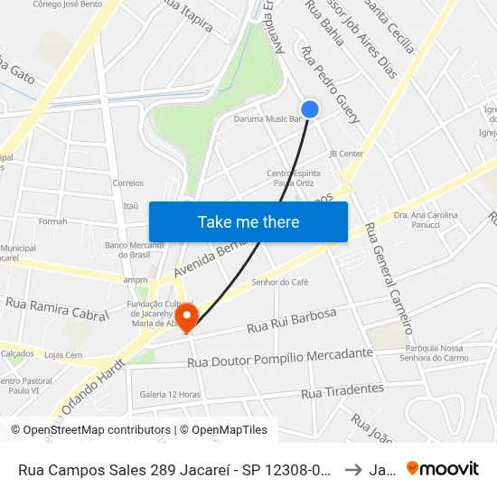 Rua Campos Sales 289 Jacareí - SP 12308-040 República Federativa Do Brasil to Jacareí map