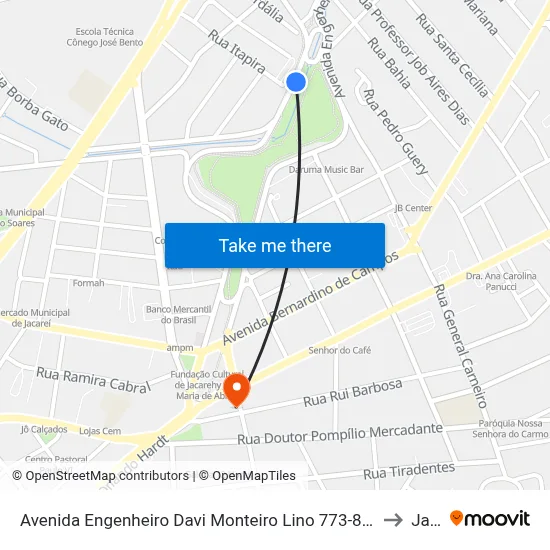 Avenida Engenheiro Davi Monteiro Lino 773-839 - Jardim Mesquita Jacareí - SP Brasil to Jacareí map