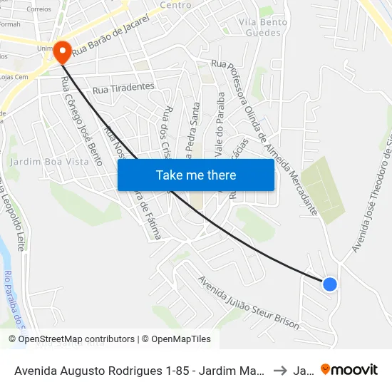 Avenida Augusto Rodrigues 1-85 - Jardim Maria Amelia Jacareí - SP 12318-690 Brasil to Jacareí map