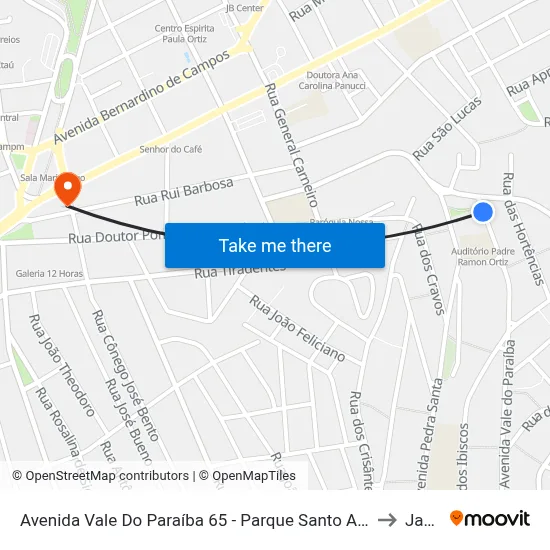 Avenida Vale Do Paraíba 65 - Parque Santo Antonio Jacareí - SP Brasil to Jacareí map