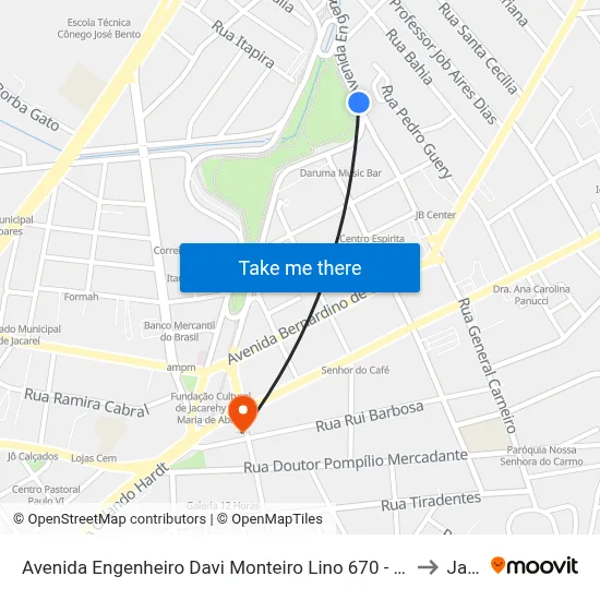 Avenida Engenheiro Davi Monteiro Lino 670 - Jardim Mesquita Jacareí - SP Brasil to Jacareí map