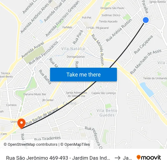 Rua São Jerônimo 469-493 - Jardim Das Indústrias Jacareí - SP Brasil to Jacareí map
