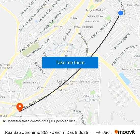 Rua São Jerônimo 363 - Jardim Das Indústrias Jacareí - SP Brasil to Jacareí map