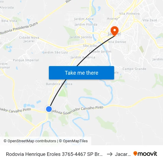 Rodovia Henrique Eroles 3765-4467 SP Brasil to Jacareí map