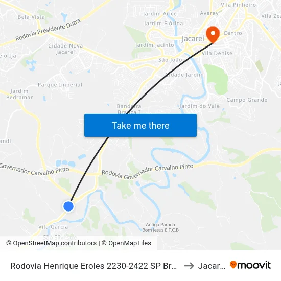 Rodovia Henrique Eroles 2230-2422 SP Brasil to Jacareí map