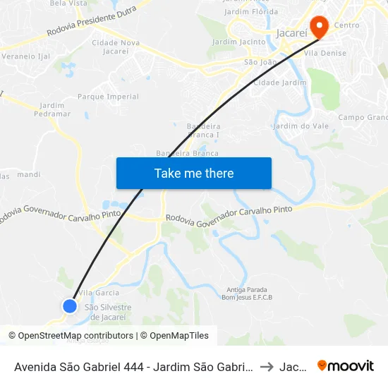 Avenida São Gabriel 444 - Jardim São Gabriel SP Brasil to Jacareí map