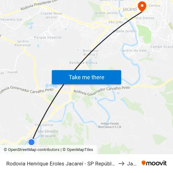 Rodovia Henrique Eroles Jacareí - SP República Federativa Do Brasil to Jacareí map