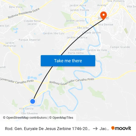 Rod. Gen. Euryale De Jesus Zerbine 1746-2082 Jacareí - SP Brasil to Jacareí map
