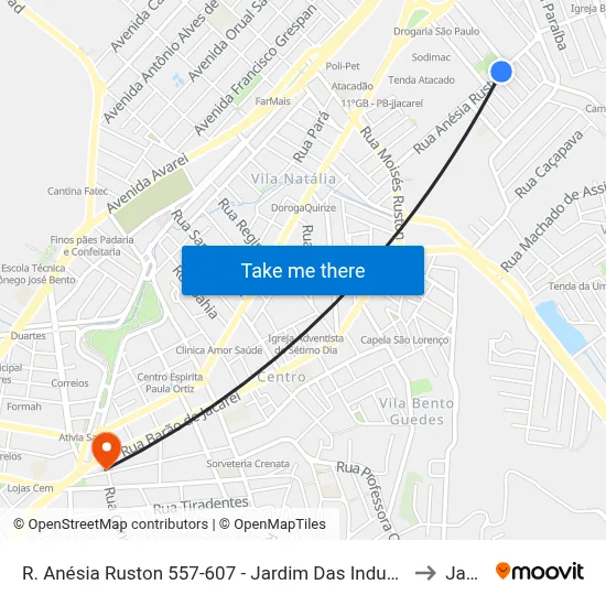 R. Anésia Ruston 557-607 - Jardim Das Industrias Jacareí - SP Brasil to Jacareí map