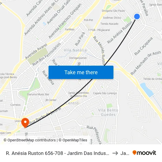 R. Anésia Ruston 656-708 - Jardim Das Industrias Jacareí - SP 12306-010 Brasil to Jacareí map