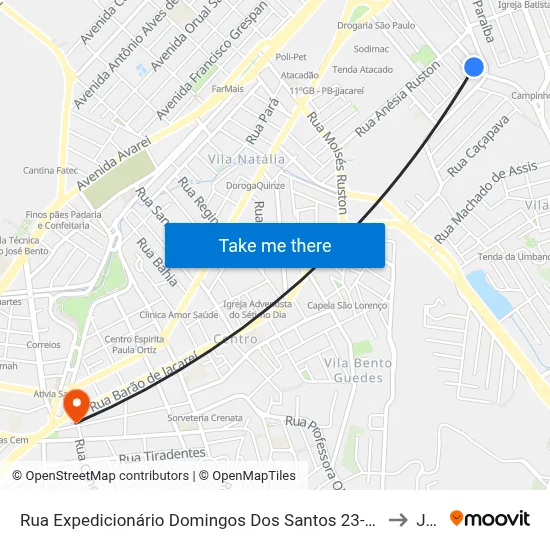 Rua Expedicionário Domingos Dos Santos 23-139 - Jardim Das Indústrias Jacareí - SP 12306-160 Brasil to Jacareí map