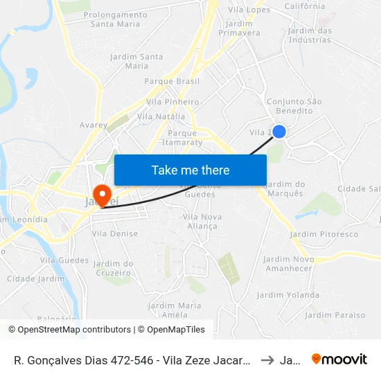 R. Gonçalves Dias 472-546 - Vila Zeze Jacareí - SP 12310-480 Brasil to Jacareí map