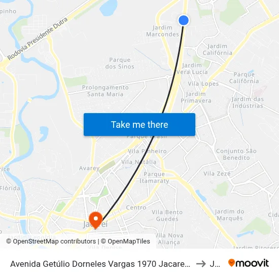 Avenida Getúlio Dorneles Vargas 1970 Jacareí - SP 12305-000 República Federativa Do Brasil to Jacareí map