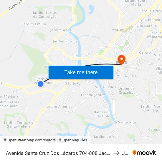 Avenida Santa Cruz Dos Lázaros 704-808 Jacareí - SP 12322-310 República Federativa Do Brasil to Jacareí map
