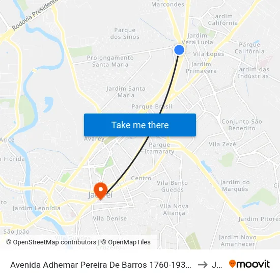 Avenida Adhemar Pereira De Barros 1760-1938 Jacareí - SP 12328-300 República Federativa Do Brasil to Jacareí map