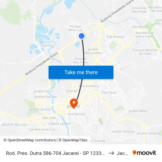 Rod. Pres. Dutra 586-704 Jacareí - SP 12335-010 Brasil to Jacareí map