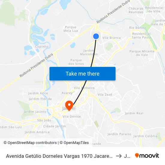 Avenida Getúlio Dorneles Vargas 1970 Jacareí - SP 12305-010 República Federativa Do Brasil to Jacareí map