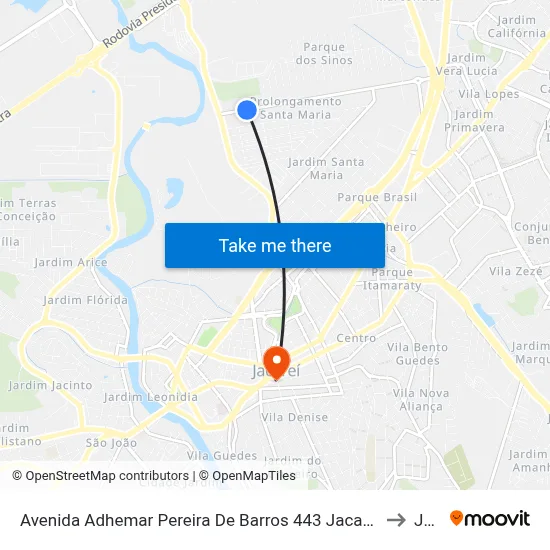 Avenida Adhemar Pereira De Barros 443 Jacareí - SP 12328-300 República Federativa Do Brasil to Jacareí map