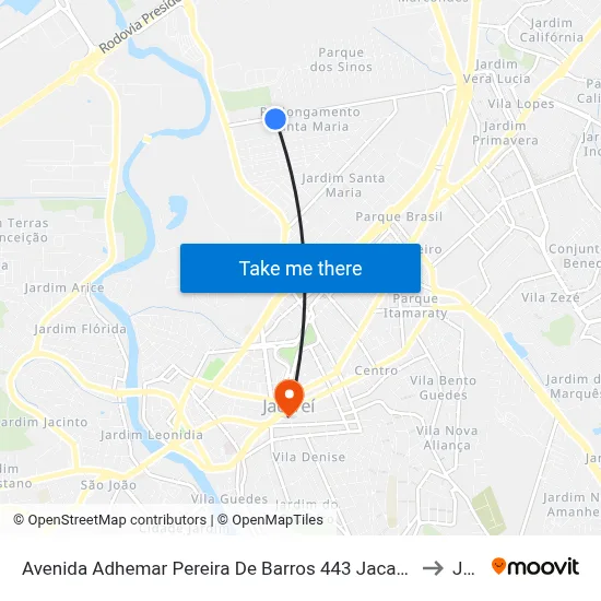 Avenida Adhemar Pereira De Barros 443 Jacareí - SP 12328-300 República Federativa Do Brasil to Jacareí map