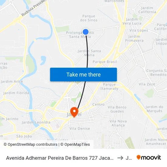 Avenida Adhemar Pereira De Barros 727 Jacareí - SP 12328-300 República Federativa Do Brasil to Jacareí map