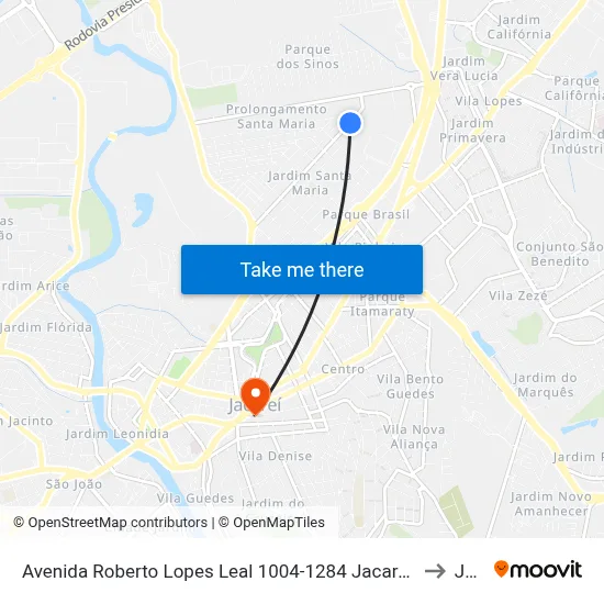 Avenida Roberto Lopes Leal 1004-1284 Jacareí - SP 12328-141 República Federativa Do Brasil to Jacareí map