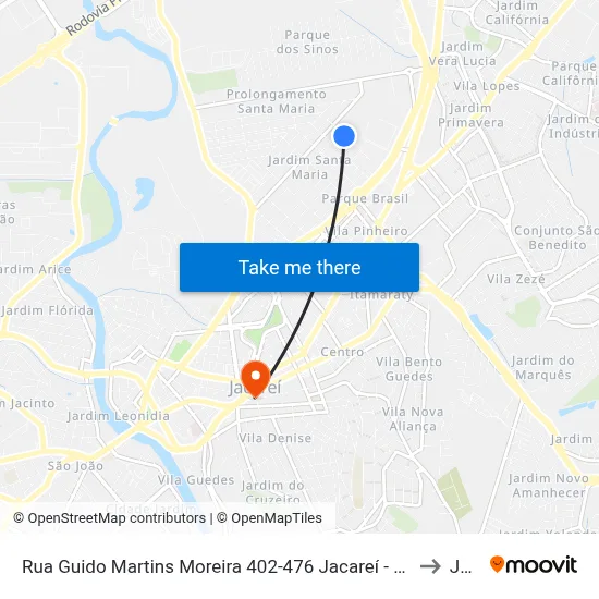 Rua Guido Martins Moreira 402-476 Jacareí - SP 12328-340 República Federativa Do Brasil to Jacareí map